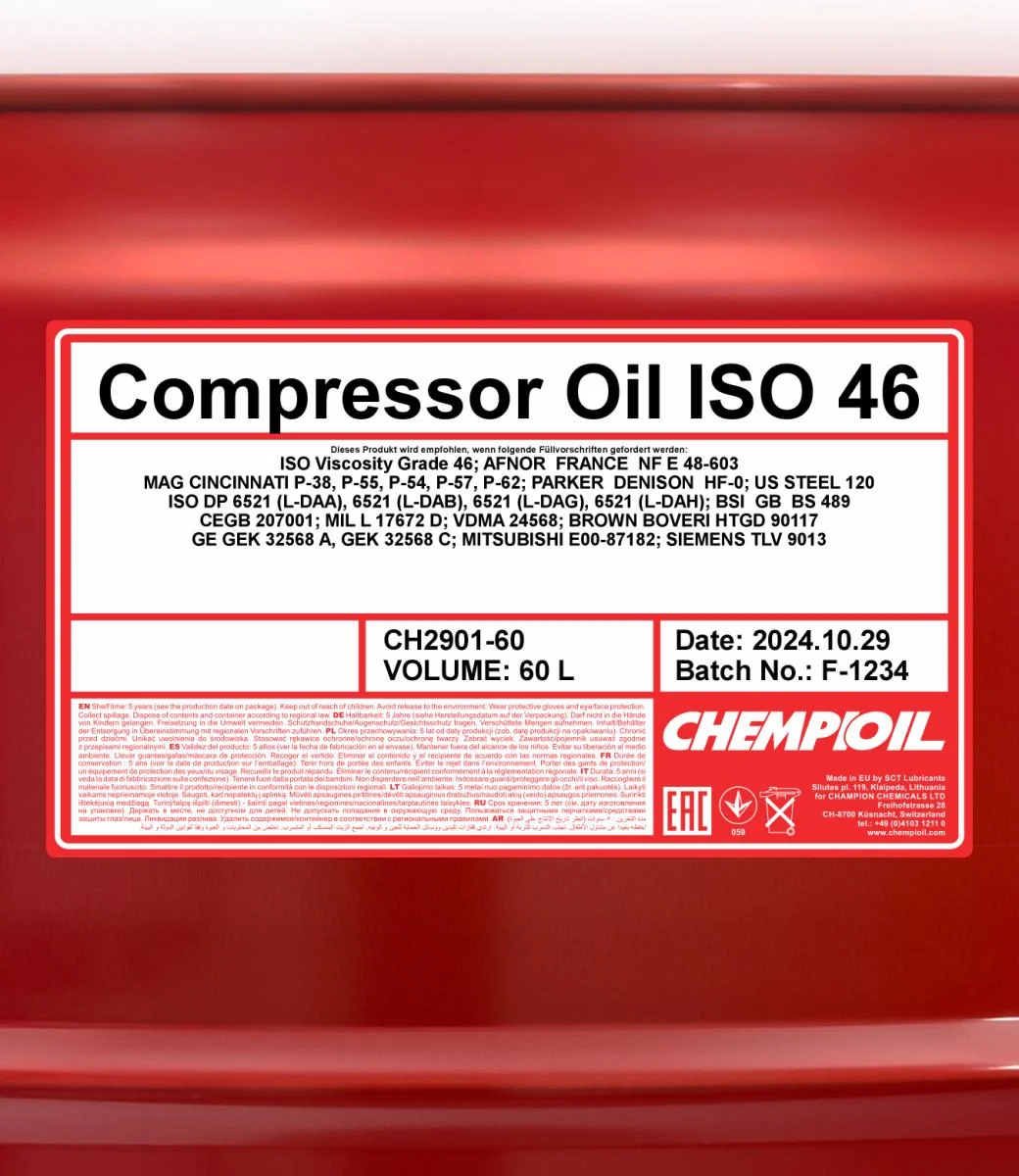 CHEMPIOIL - CH290160 - Compressor Oil ISO 46 60L