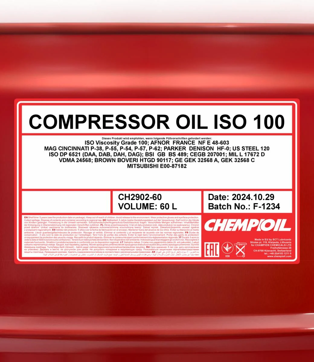 CHEMPIOIL - CH290260 - Compressor Oil ISO 100 60L