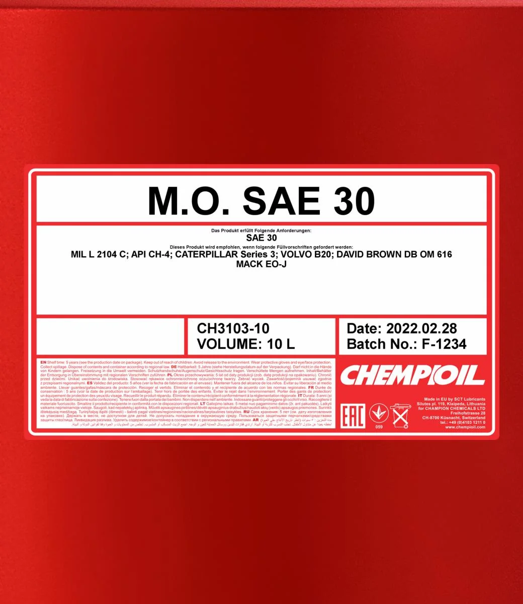CHEMPIOIL - CH310310 - M.O. SAE 30 10L