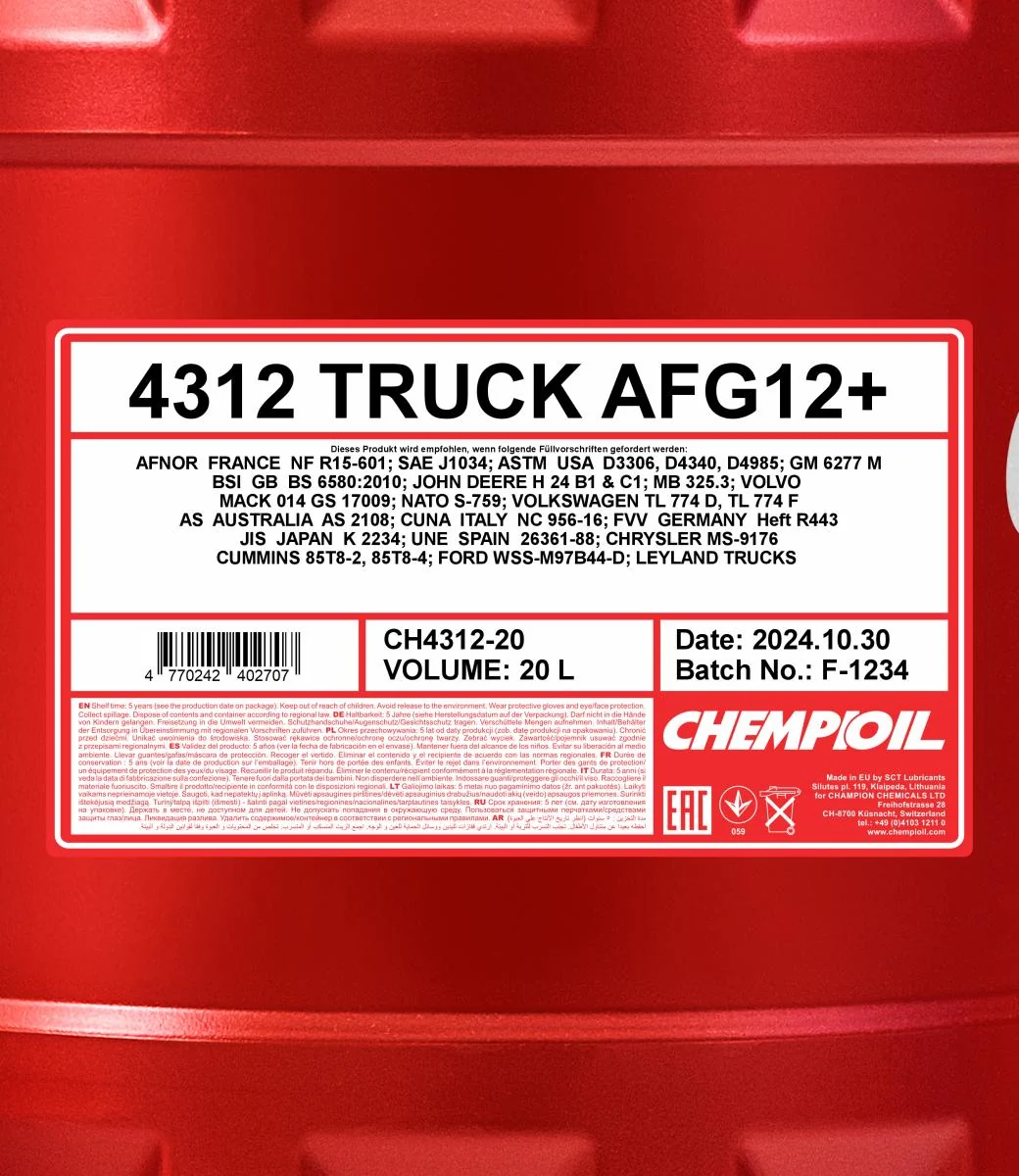 CHEMPIOIL - CH431220 - Truck AFG 12+ 20L