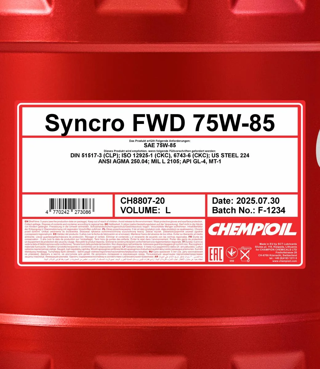 CHEMPIOIL - CH880720 - FWD 75W-85 20L