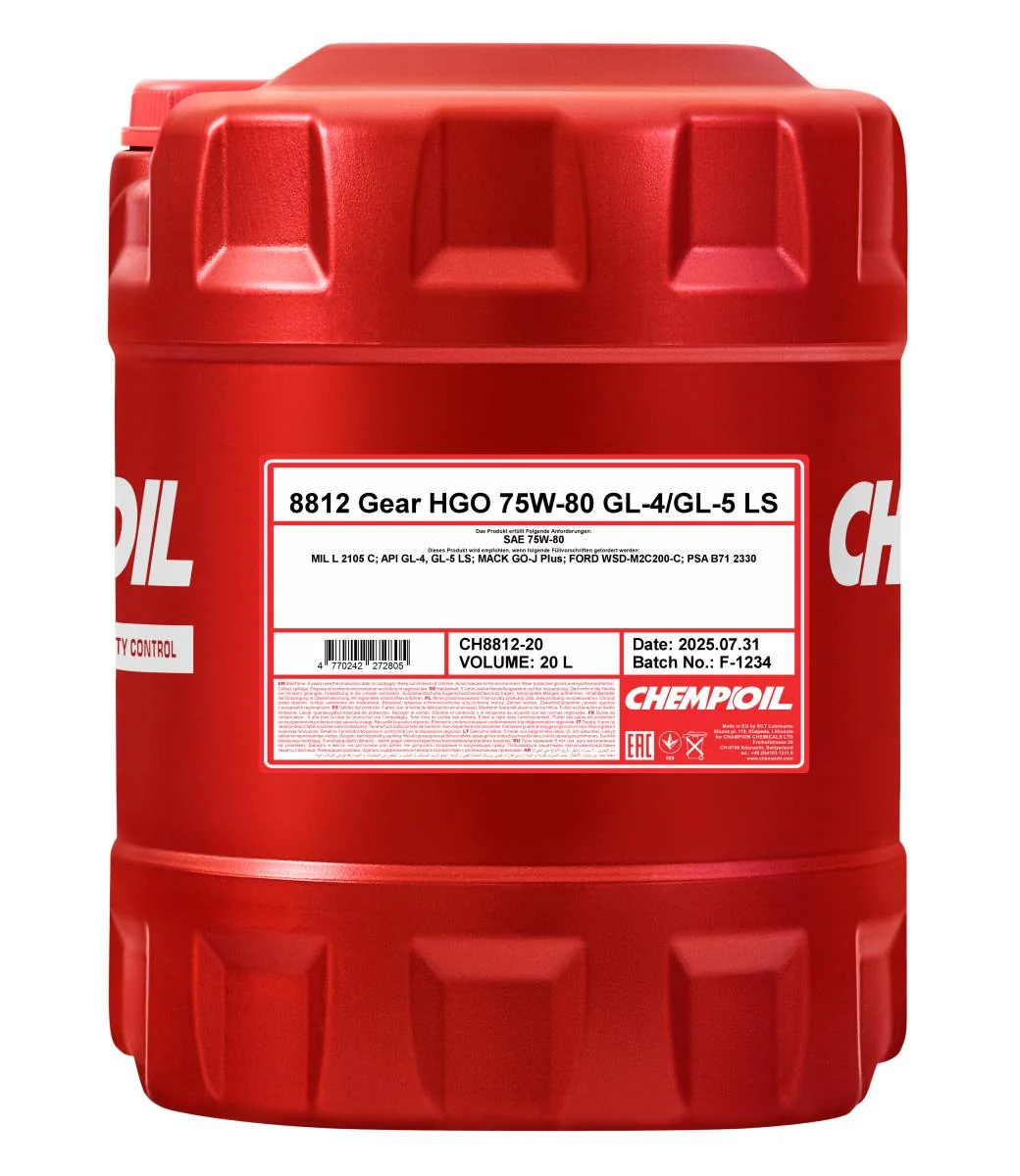 CHEMPIOIL - CH881220 - Gear HGO 75W-80 GL-4/GL-5 LS 20L