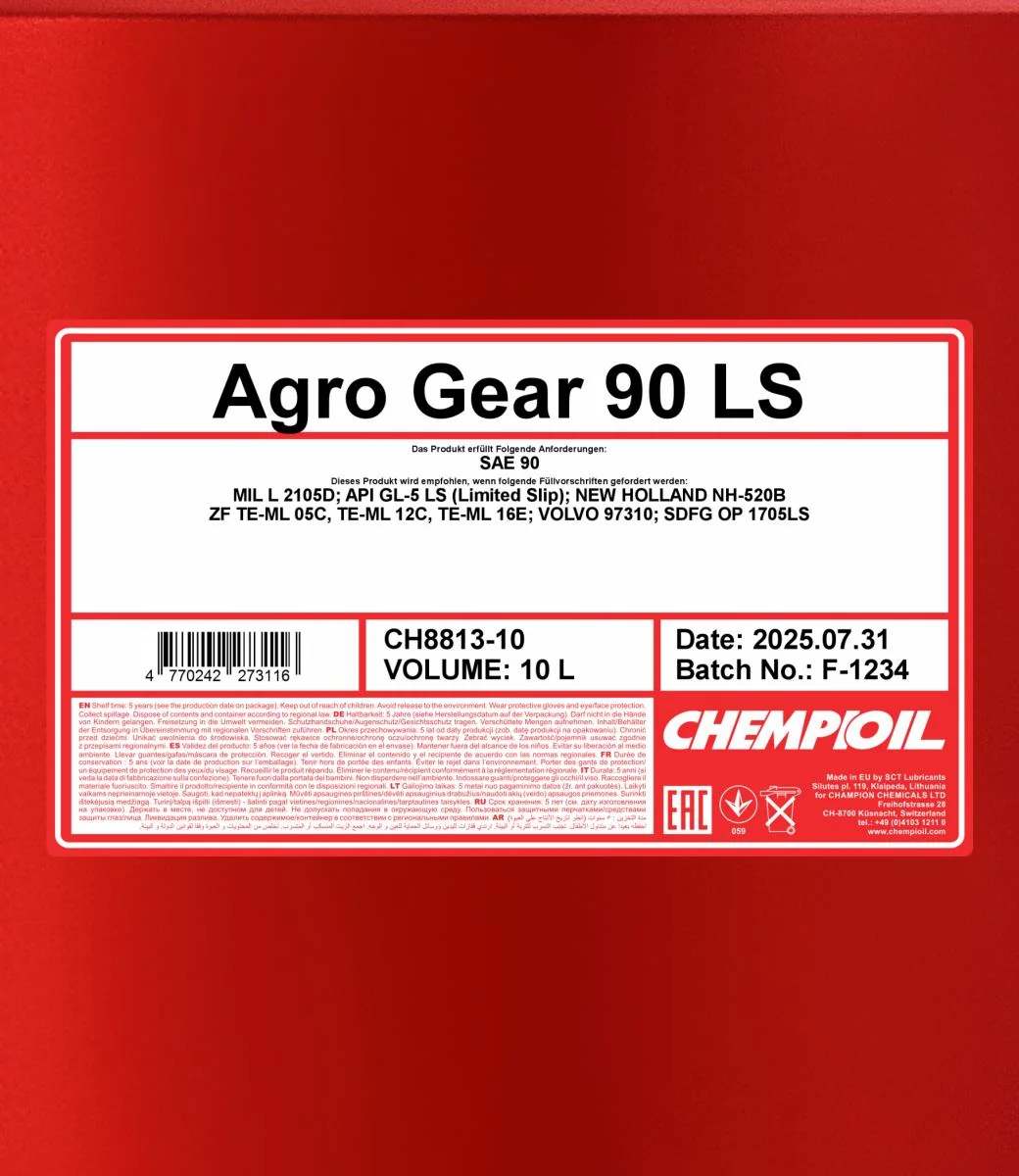 CHEMPIOIL - CH881310 - AGRO Gear 90 LS 10L