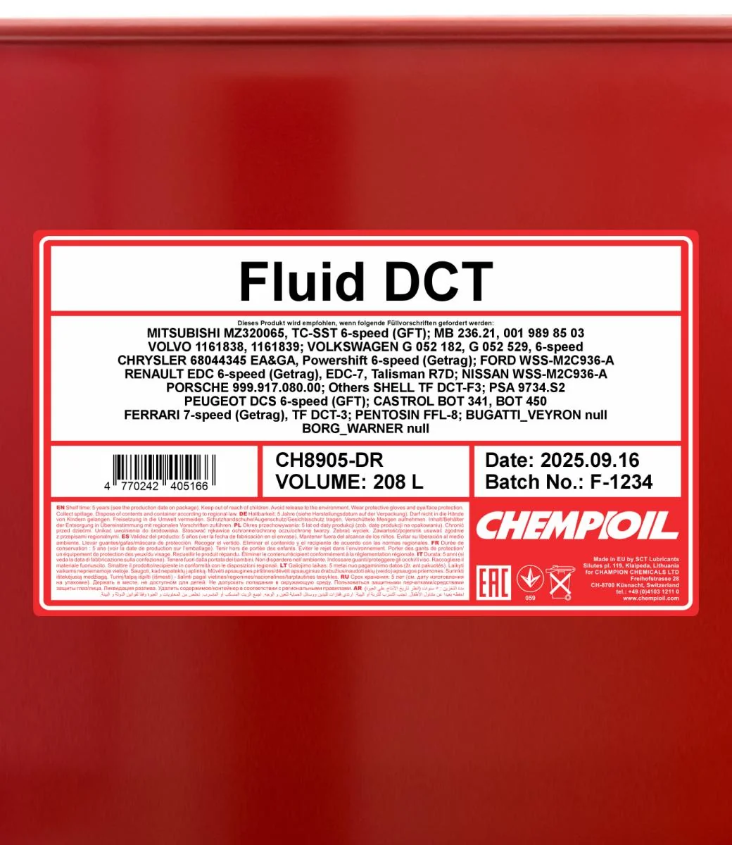 CHEMPIOIL - CH8905DR - Fluid DCT 208L