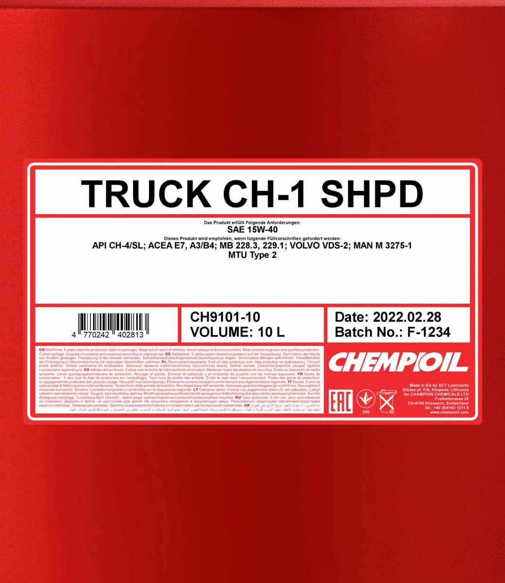 CHEMPIOIL - CH910110 - CH-1 Truck SHPD 15W-40 10L