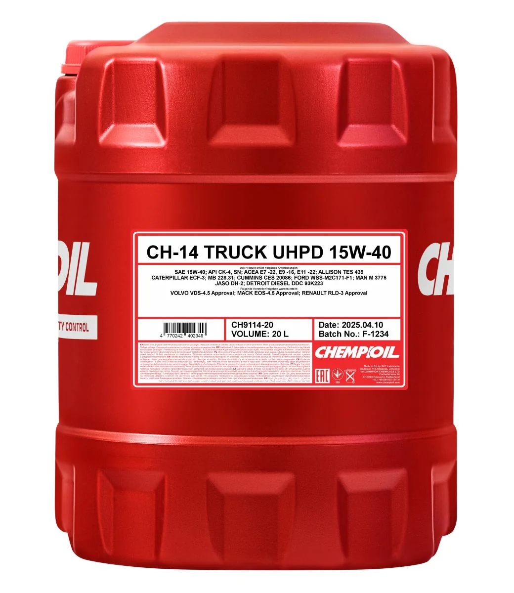 CHEMPIOIL - CH911420 - CH-14 Truck UHPD 15W-40 20L