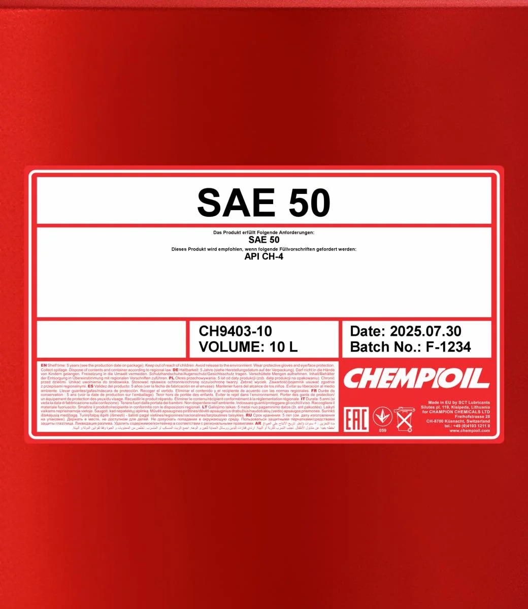 CHEMPIOIL - CH940310 - SAE 50 10L