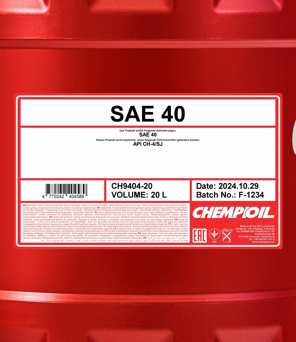 CHEMPIOIL - CH940420 - SAE 40 20L