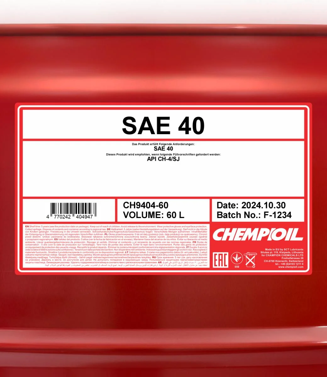 CHEMPIOIL - CH940460 - SAE 40 60L