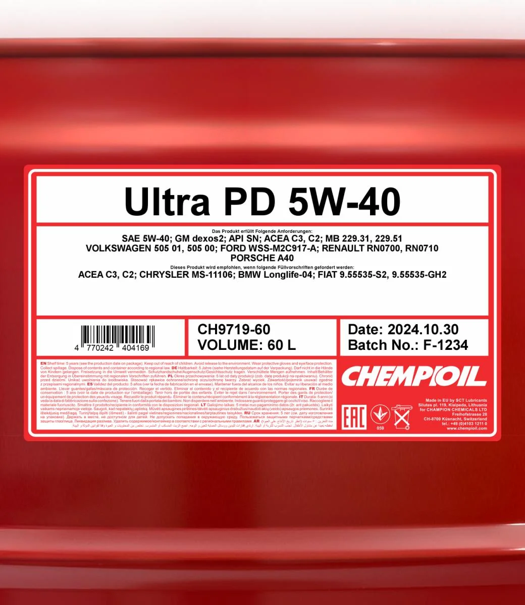 CHEMPIOIL - CH971960 - Ultra PD 5W-40 60L