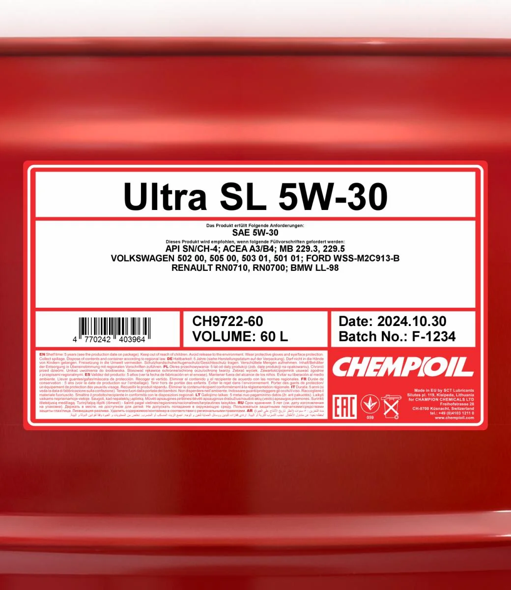 CHEMPIOIL - CH972260 - Ultra SL 5W-30 60L