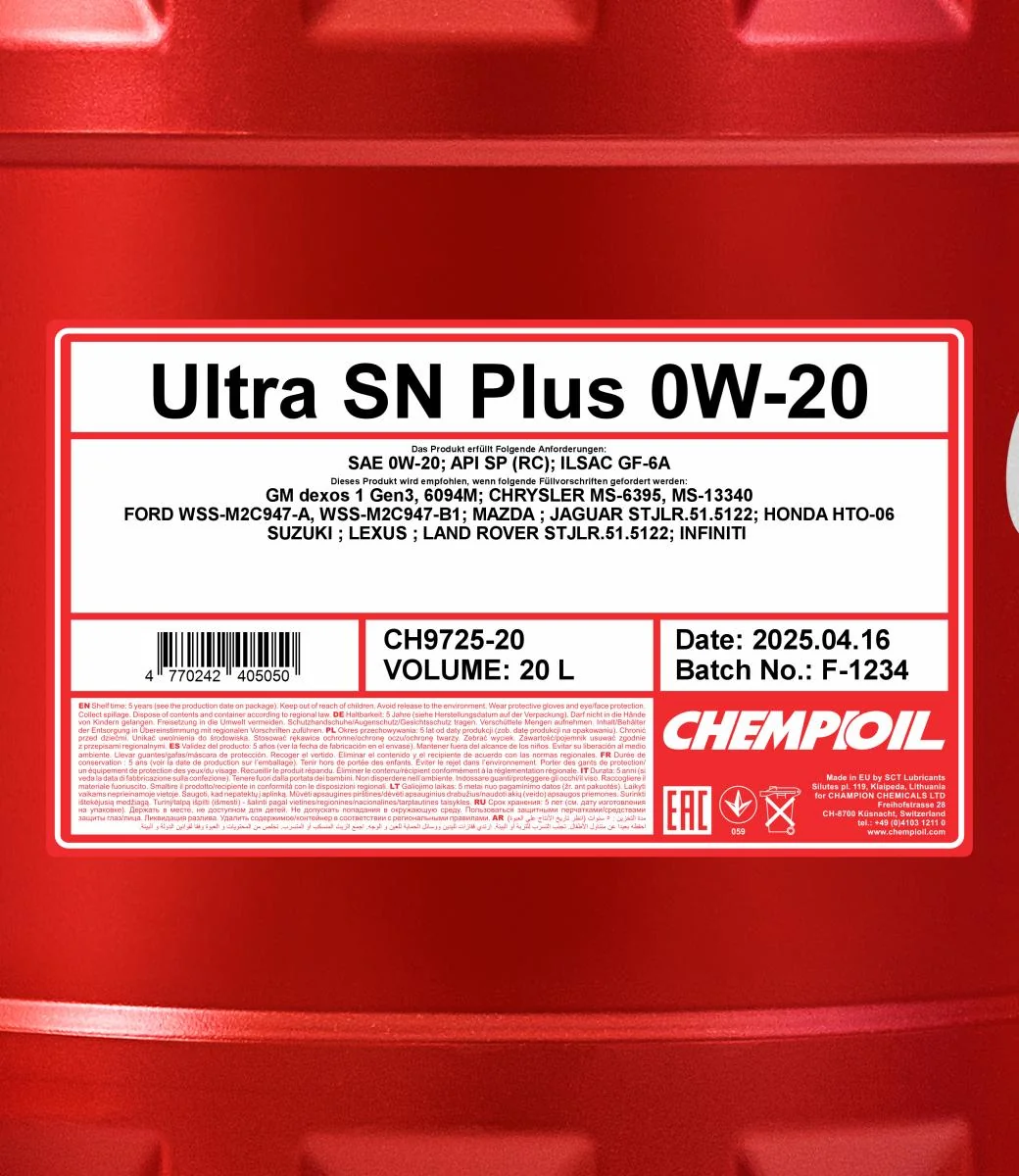 CHEMPIOIL - CH972520 - Ultra SN Plus 0W-20 20L