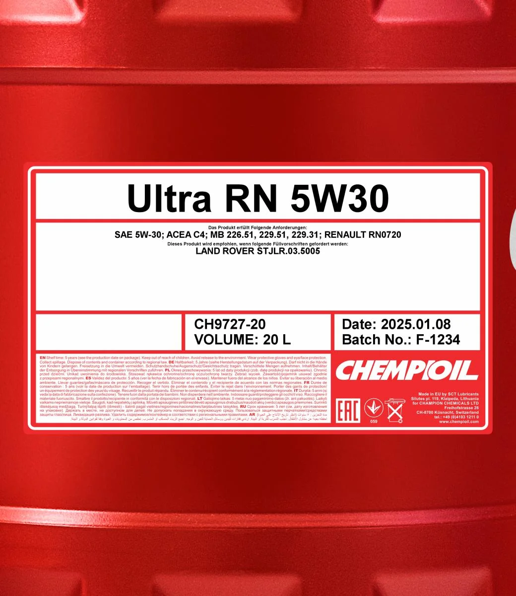 CHEMPIOIL - CH972720 - Ultra RN 5W30 20L