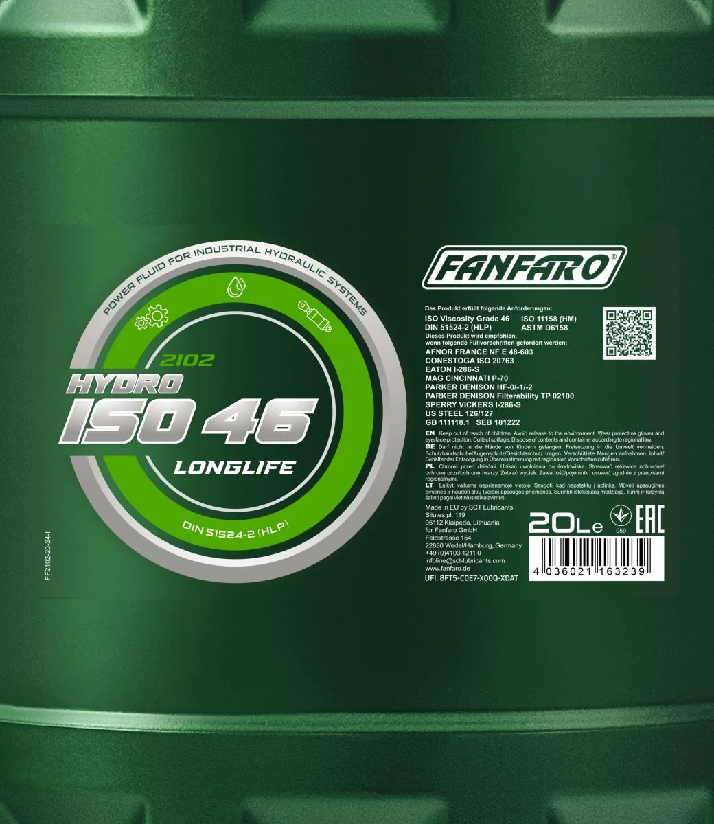 FANFARO - FF210220 - Hydro ISO 46 LONGLIFE 20L