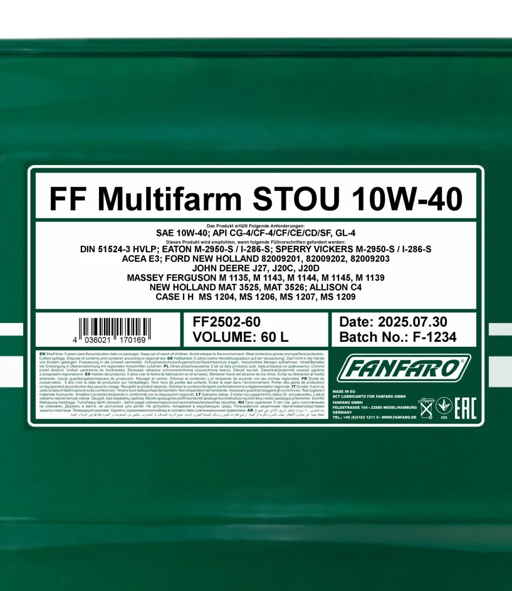 FANFARO - FF250260 - Multifarm STOU 10W-40 60L