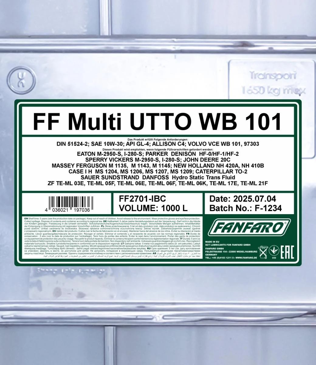 FANFARO - FF2701IBC - Multi UTTO WB 101 1000L