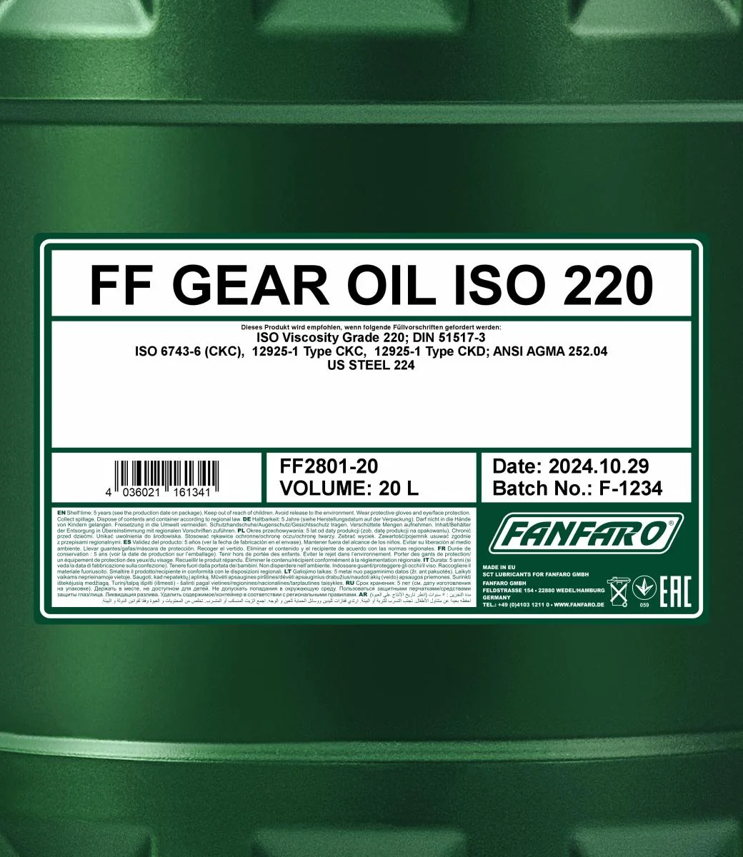 FANFARO - FF280120 - Gear Oil ISO 220 20L