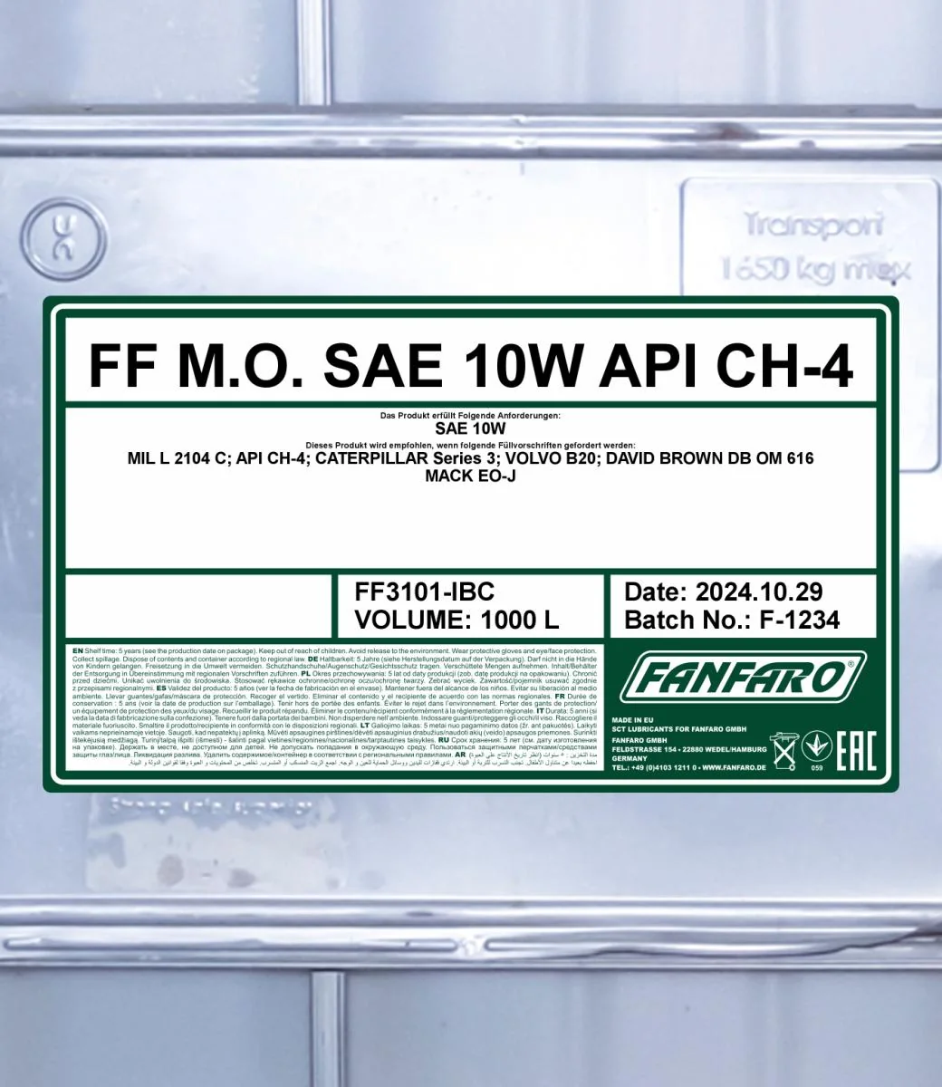FANFARO - FF3101IBC - M.O. SAE 10W 1000L