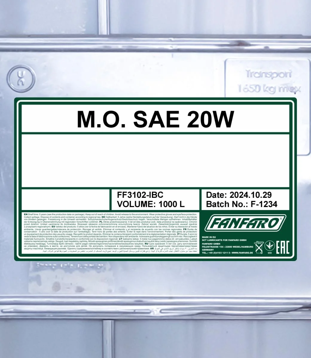 FANFARO - FF3102IBC - M.O. SAE 20W 1000L