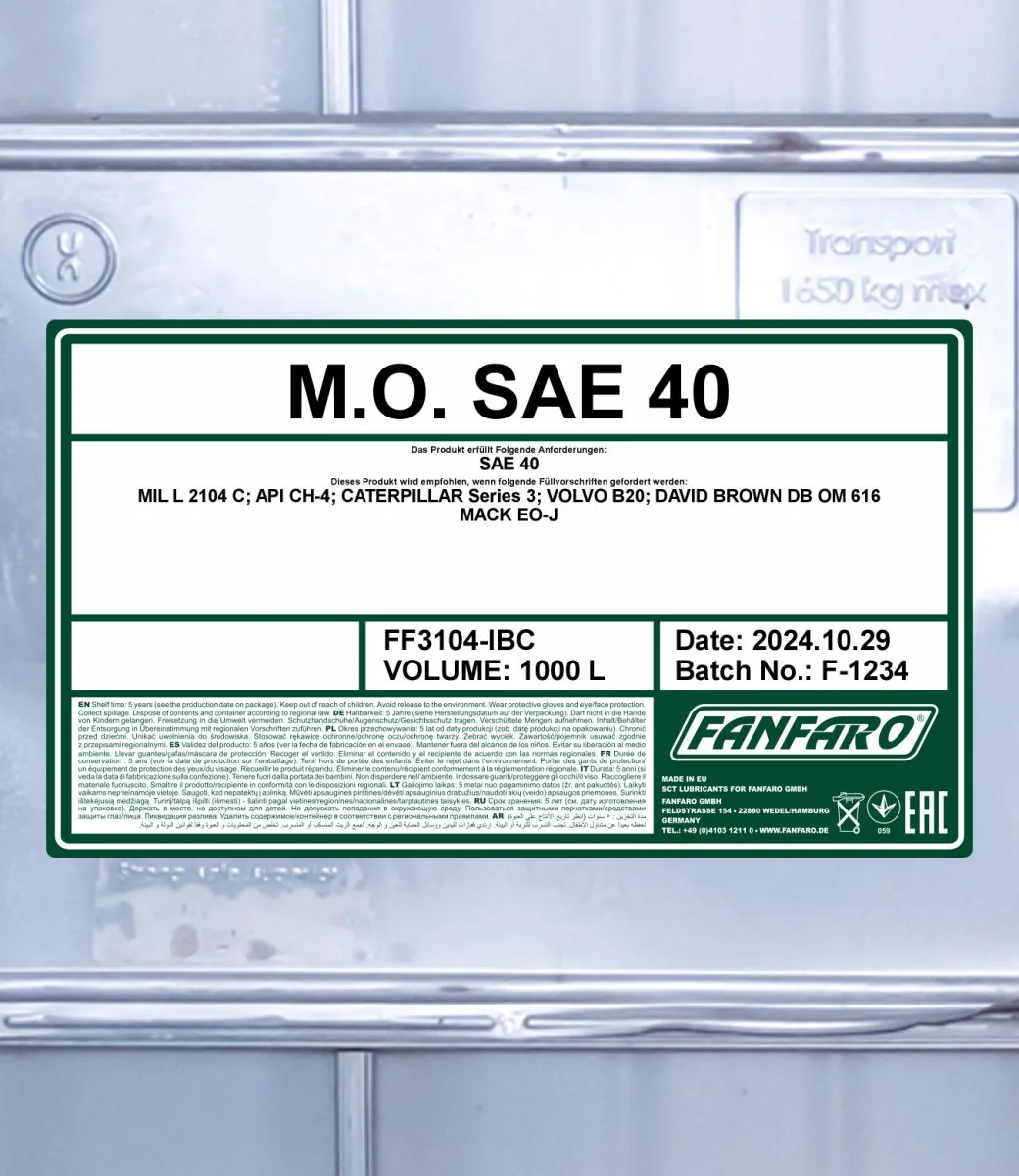 FANFARO - FF3104IBC - M.O. SAE 40 1000L