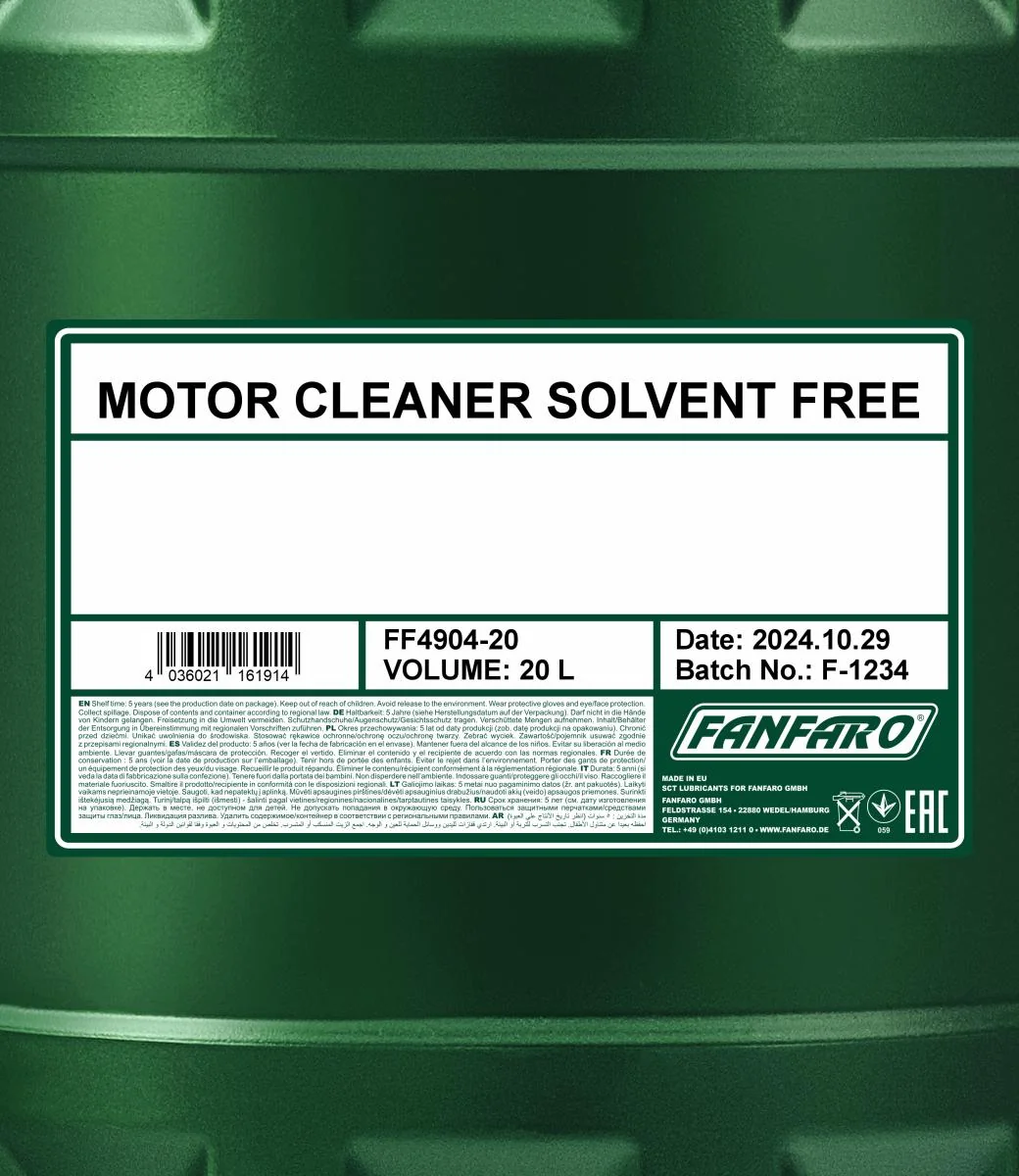 FANFARO - FF490420 - Motor Cleaner Solvent Free 20L