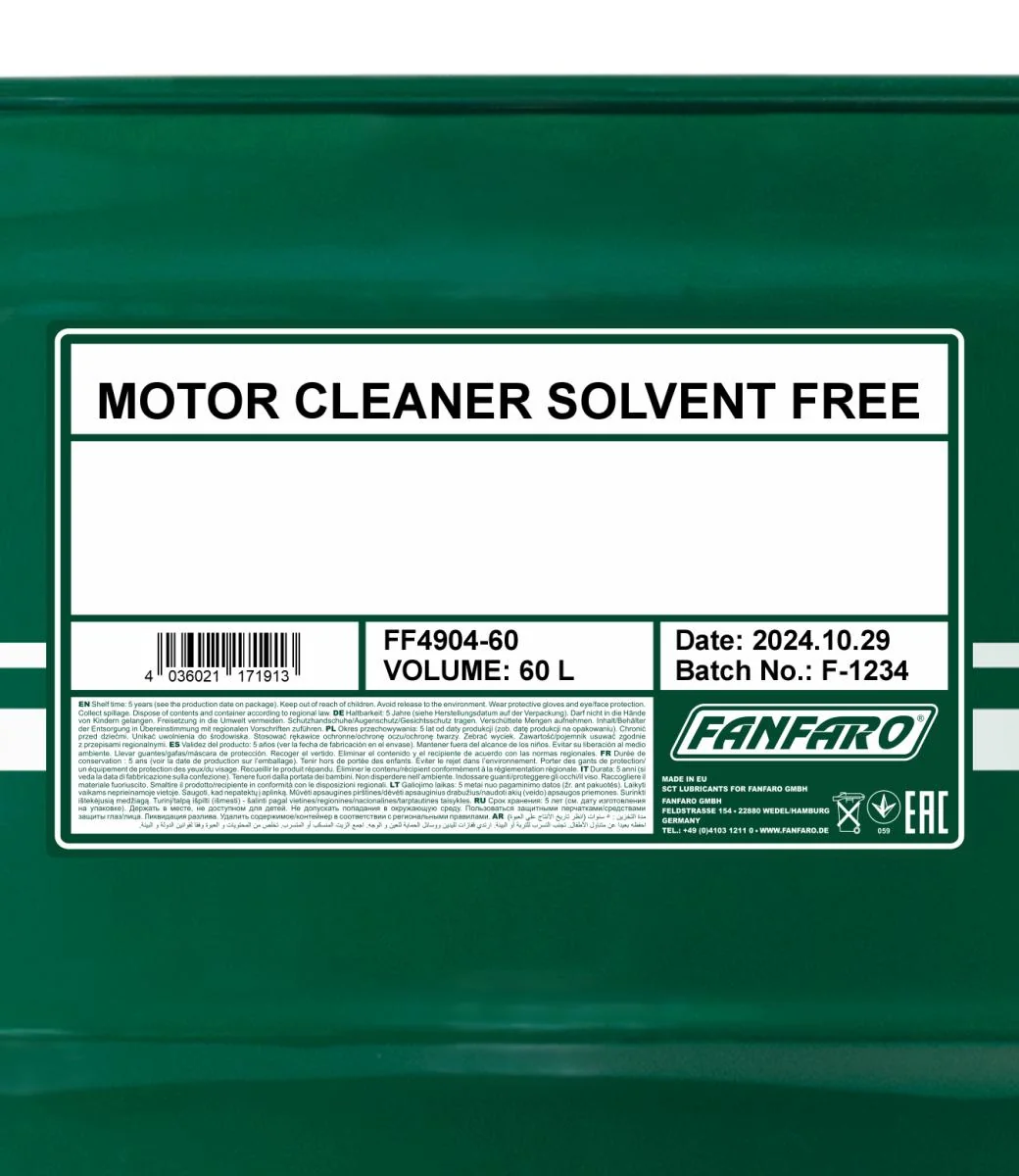 FANFARO - FF490460 - Motor Cleaner Solvent Free 60L