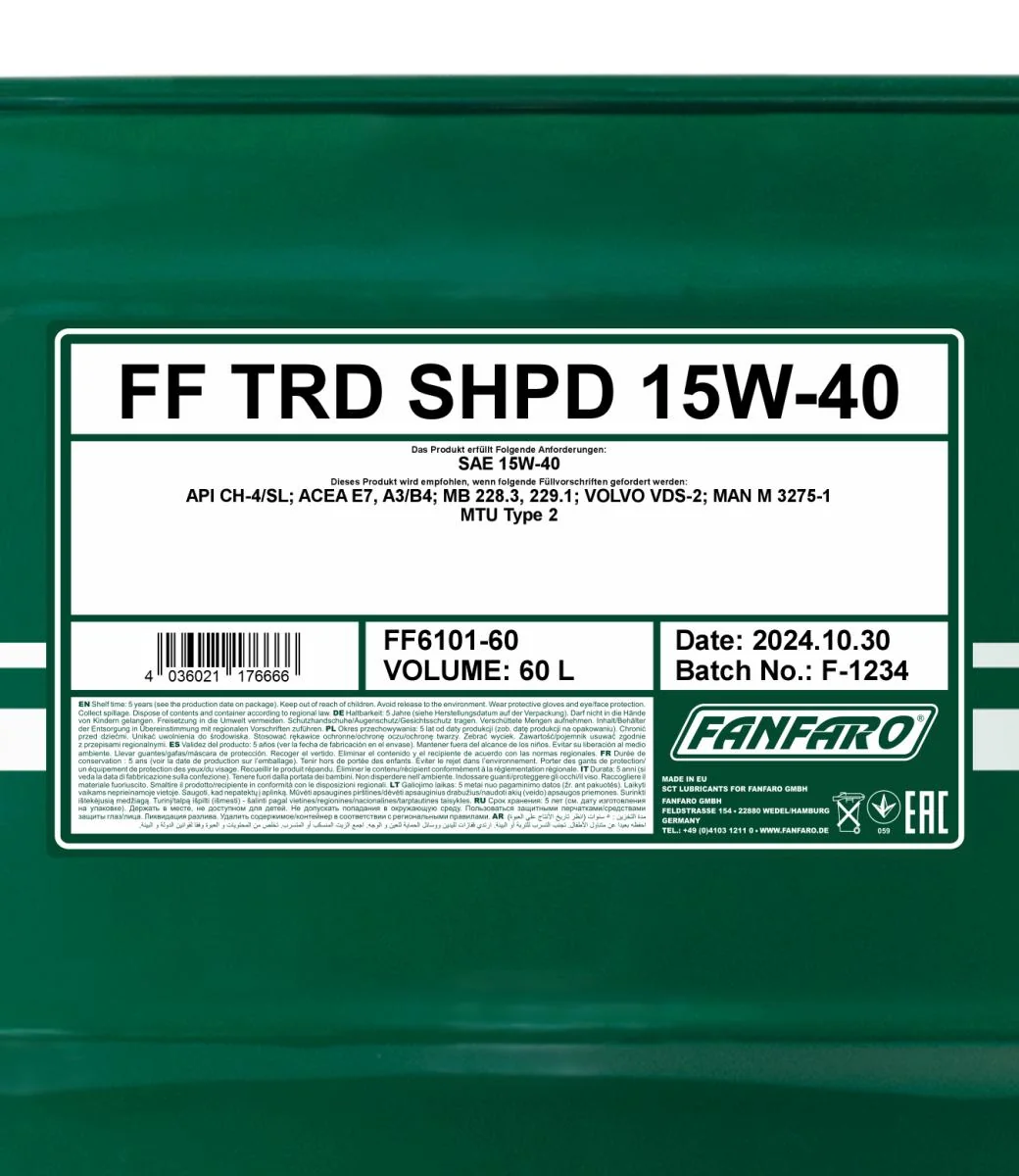 FANFARO - FF610160 - TRD SHPD 15W-40 60L