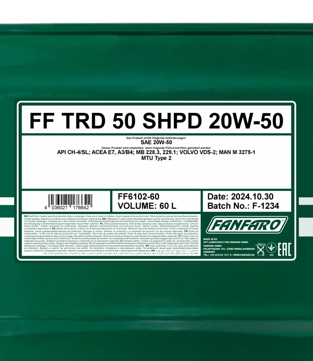FANFARO - FF610260 - TRD 50 SHPD 20W-50 60L
