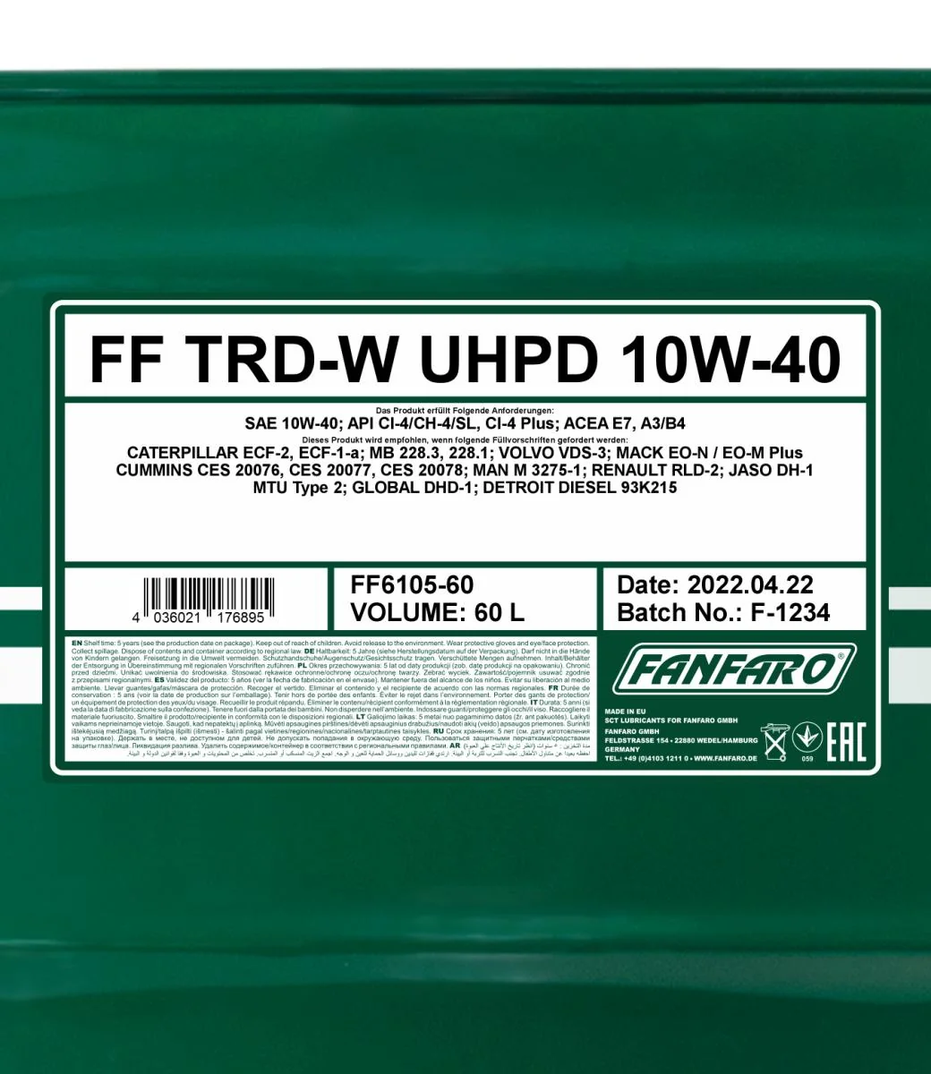 FANFARO - FF610560 - TRD-W UHPD 10W-40 60L
