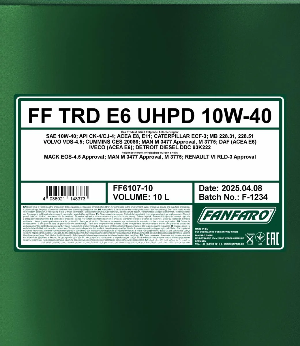 FANFARO - FF610710 - TRD E6 UHPD 10W-40 10L