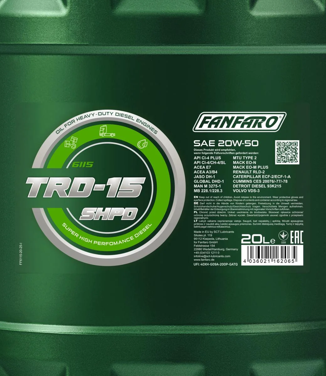 FANFARO - FF611520 - TRD-15 SHPD 20W-50 20L