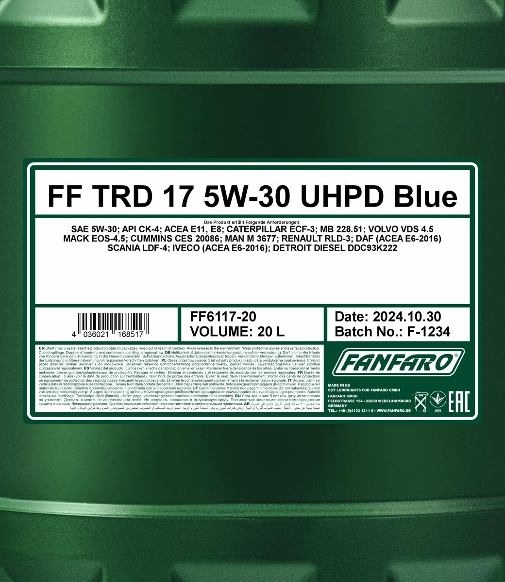 FANFARO - FF611720 - TRD-17 UHPD 5W-30 Blue 20L