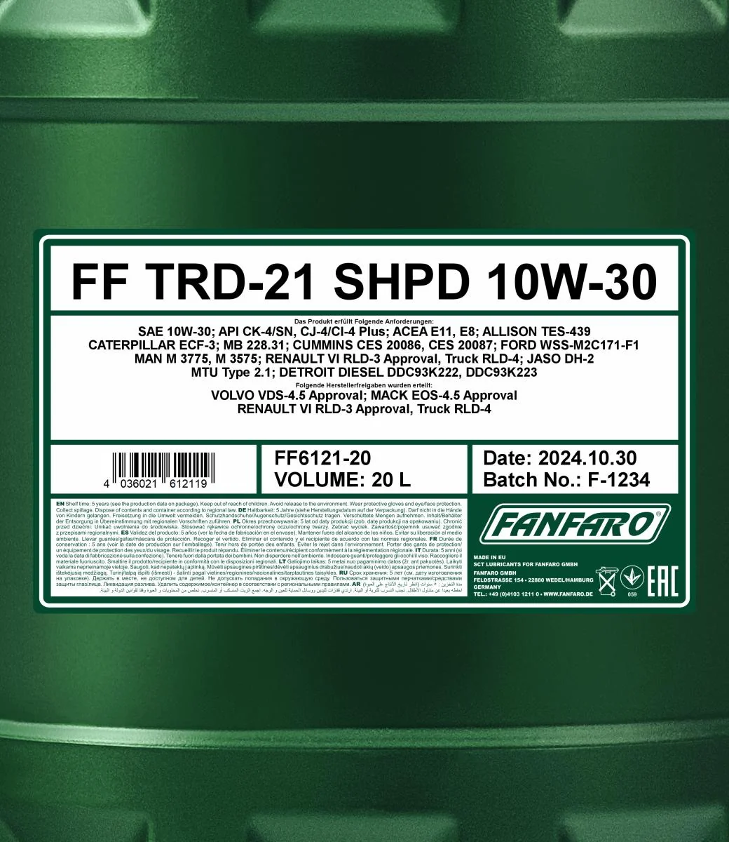 FANFARO - FF612120 - TRD-21 SHPD 10W-30 20L