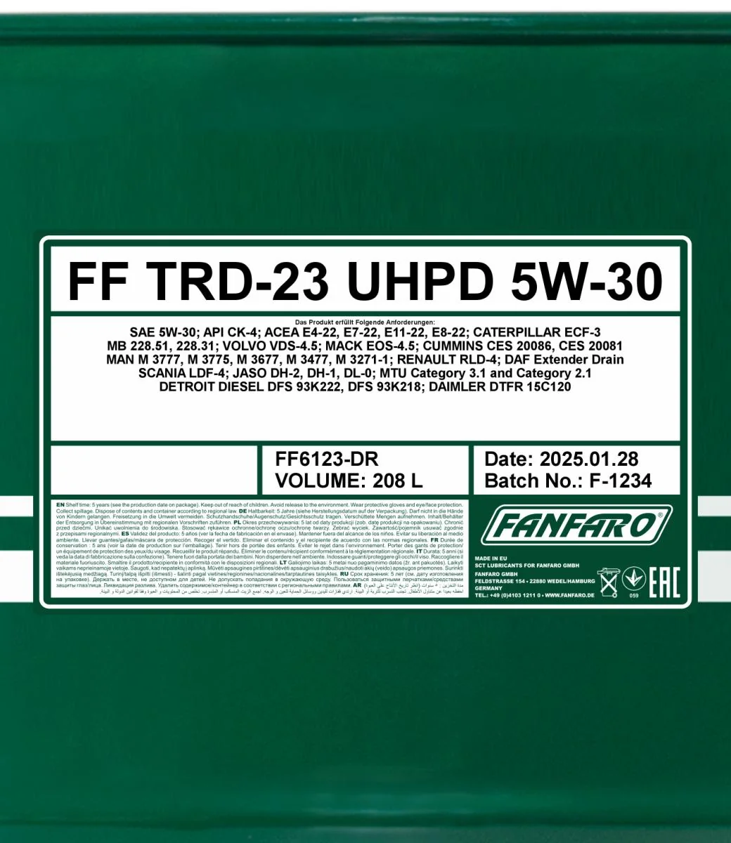 FANFARO - FF6123DR - TRD-23 UHPD 5W-30 208L