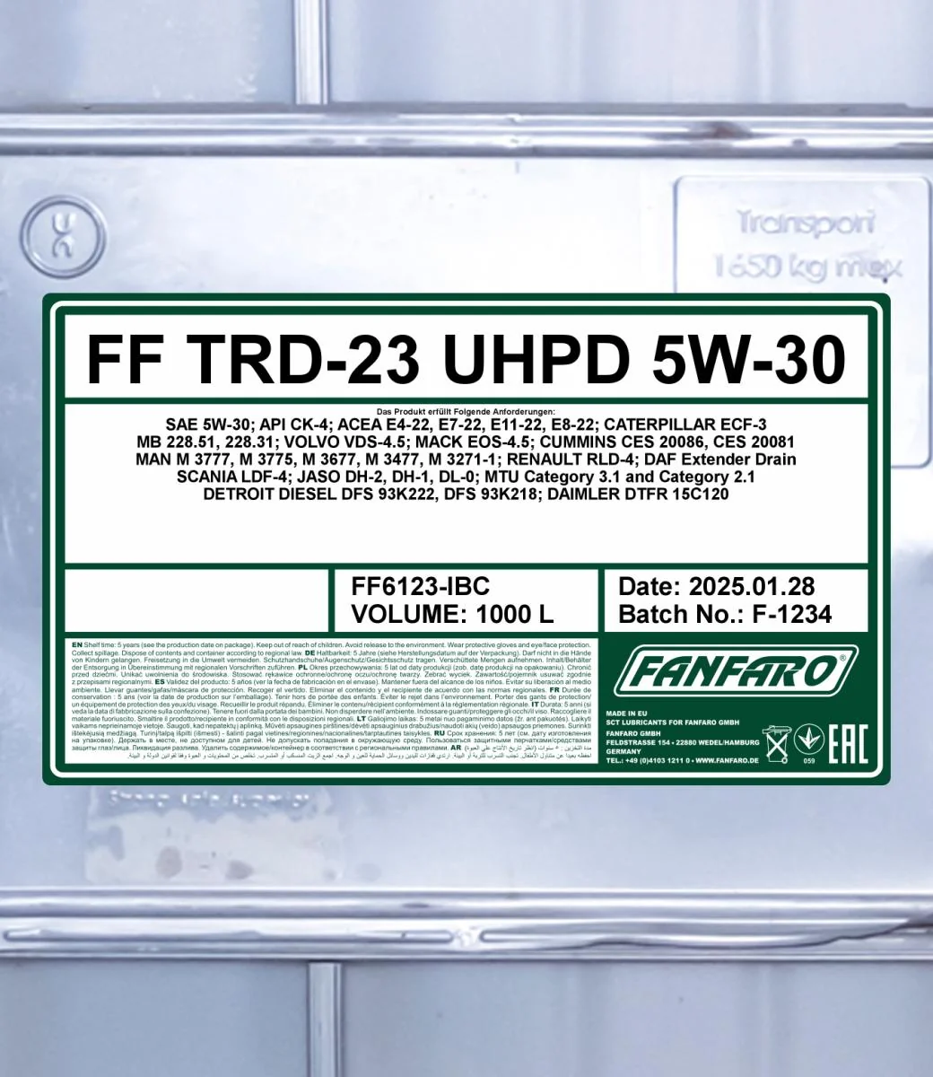 FANFARO - FF6123IBC - TRD-23 UHPD 5W-30 1000L
