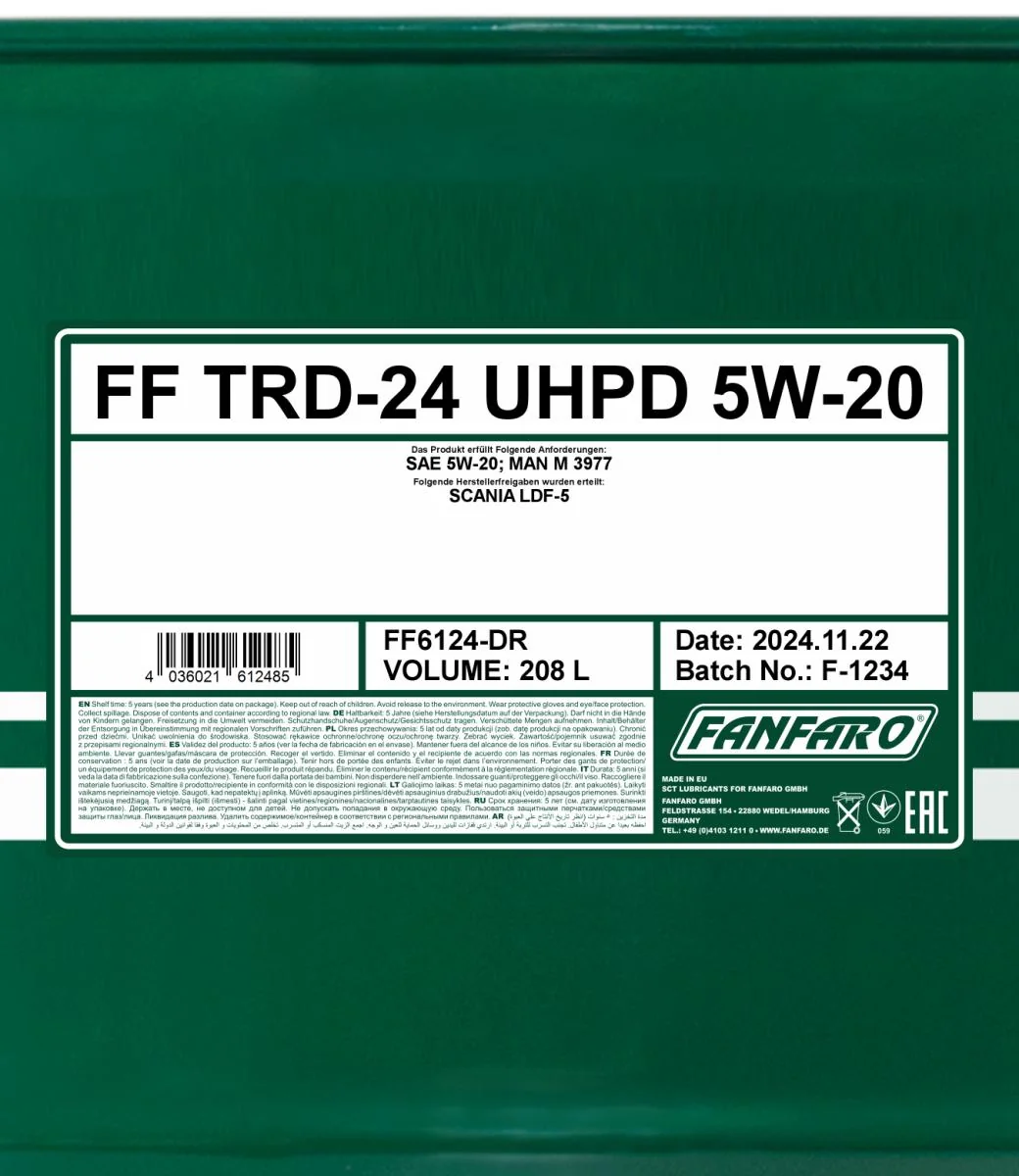 FANFARO - FF6124DR - TRD-24 UHPD 5W-20 208L