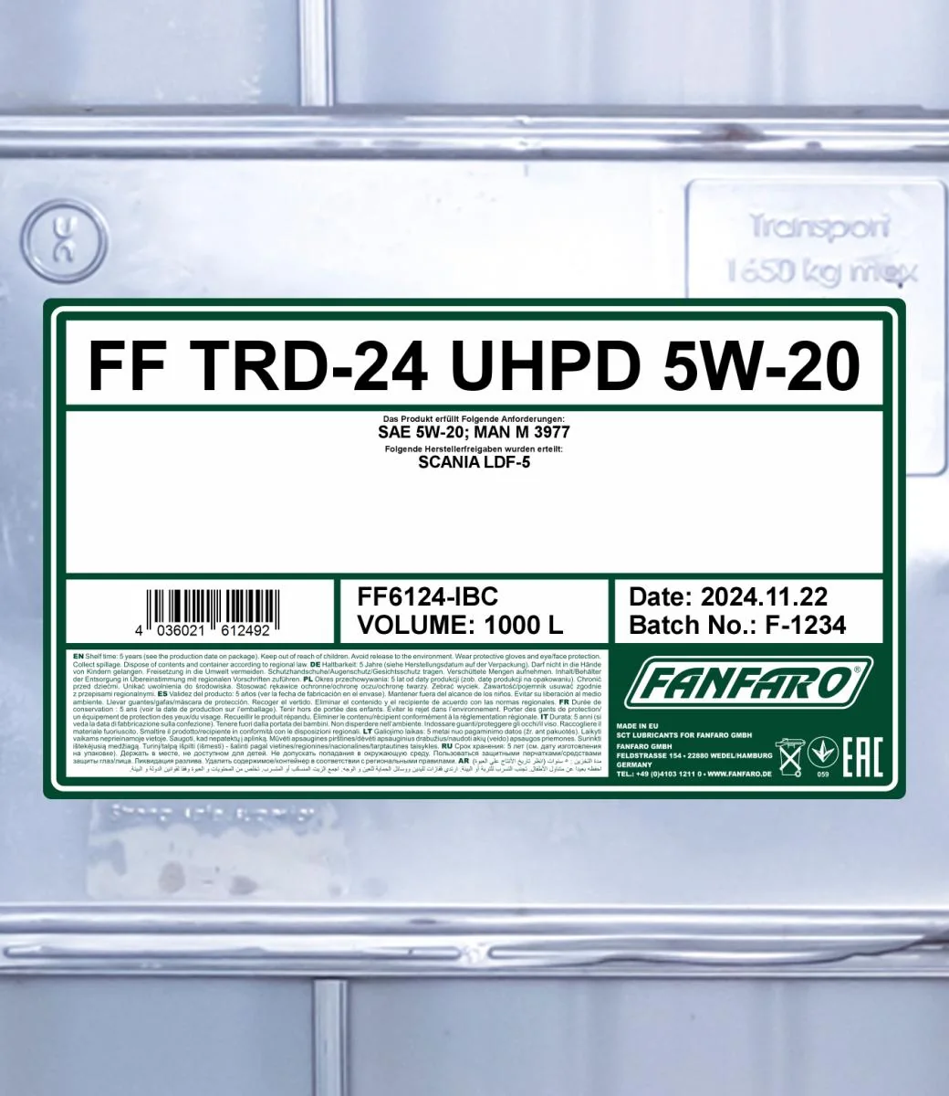 FANFARO - FF6124IBC - TRD-24 UHPD 5W-20 1000L