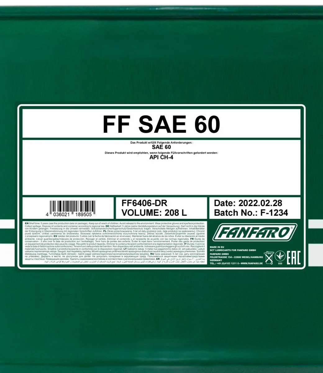 FANFARO - FF6406DR - SAE 60 208L