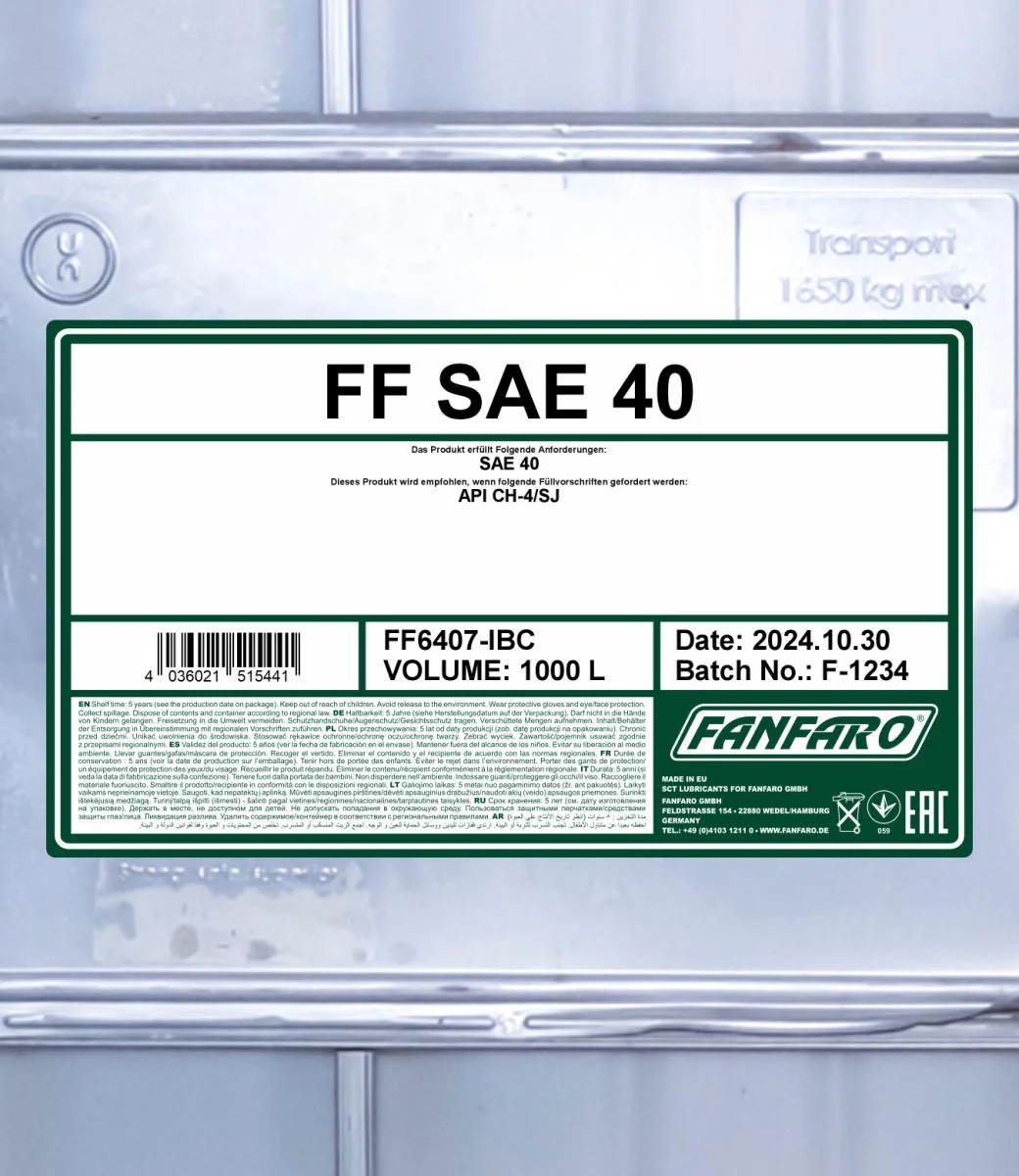 FANFARO - FF6407IBC - SAE 40 1000L