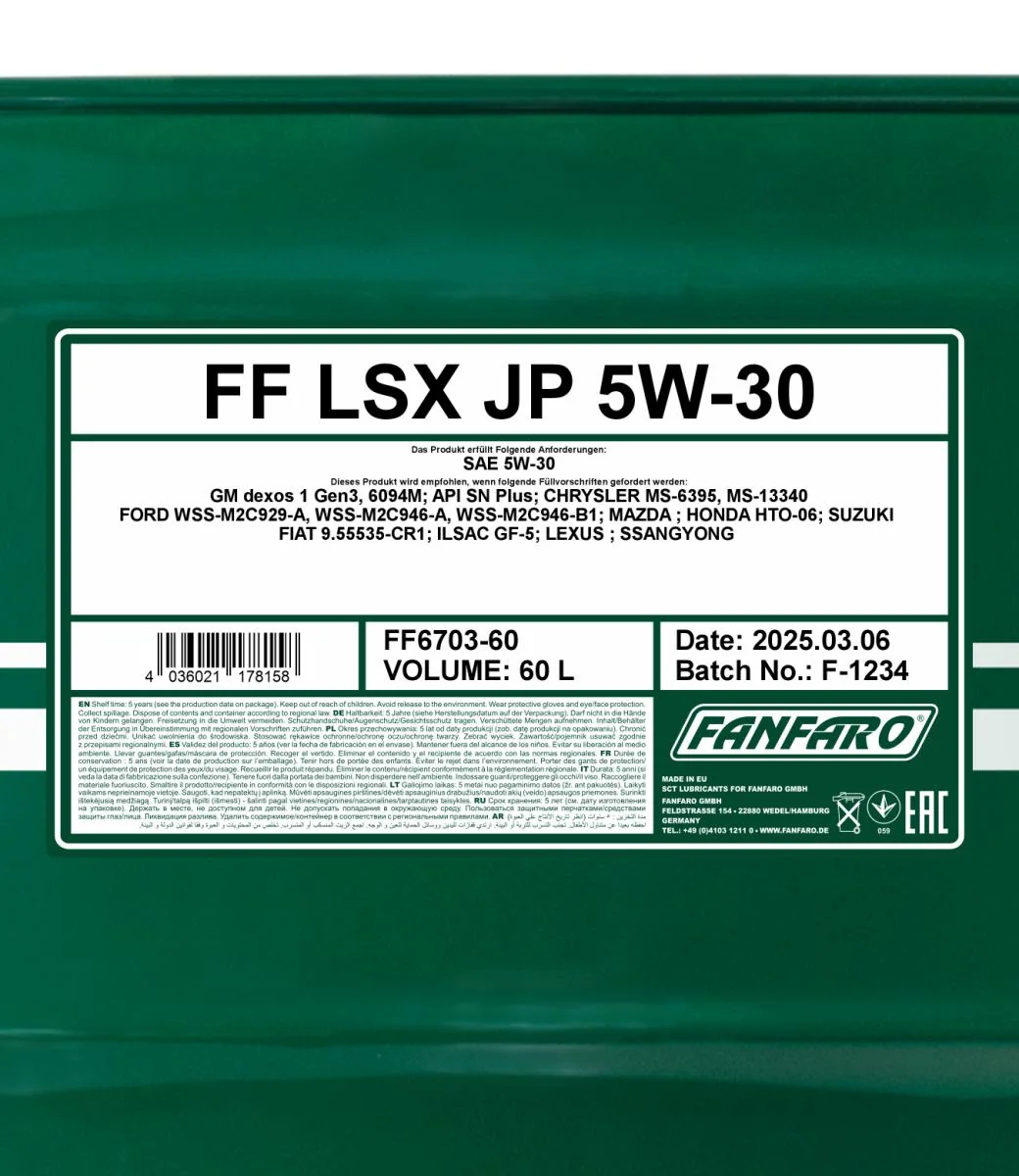 FANFARO - FF670360 - LSX JP 5W-30 60L
