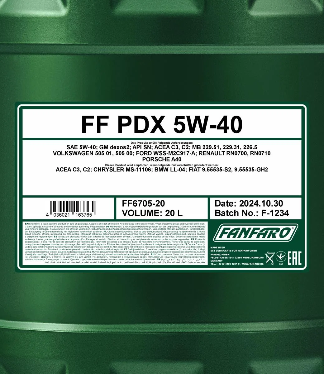 FANFARO - FF670520 - PDX 5W-40 20L