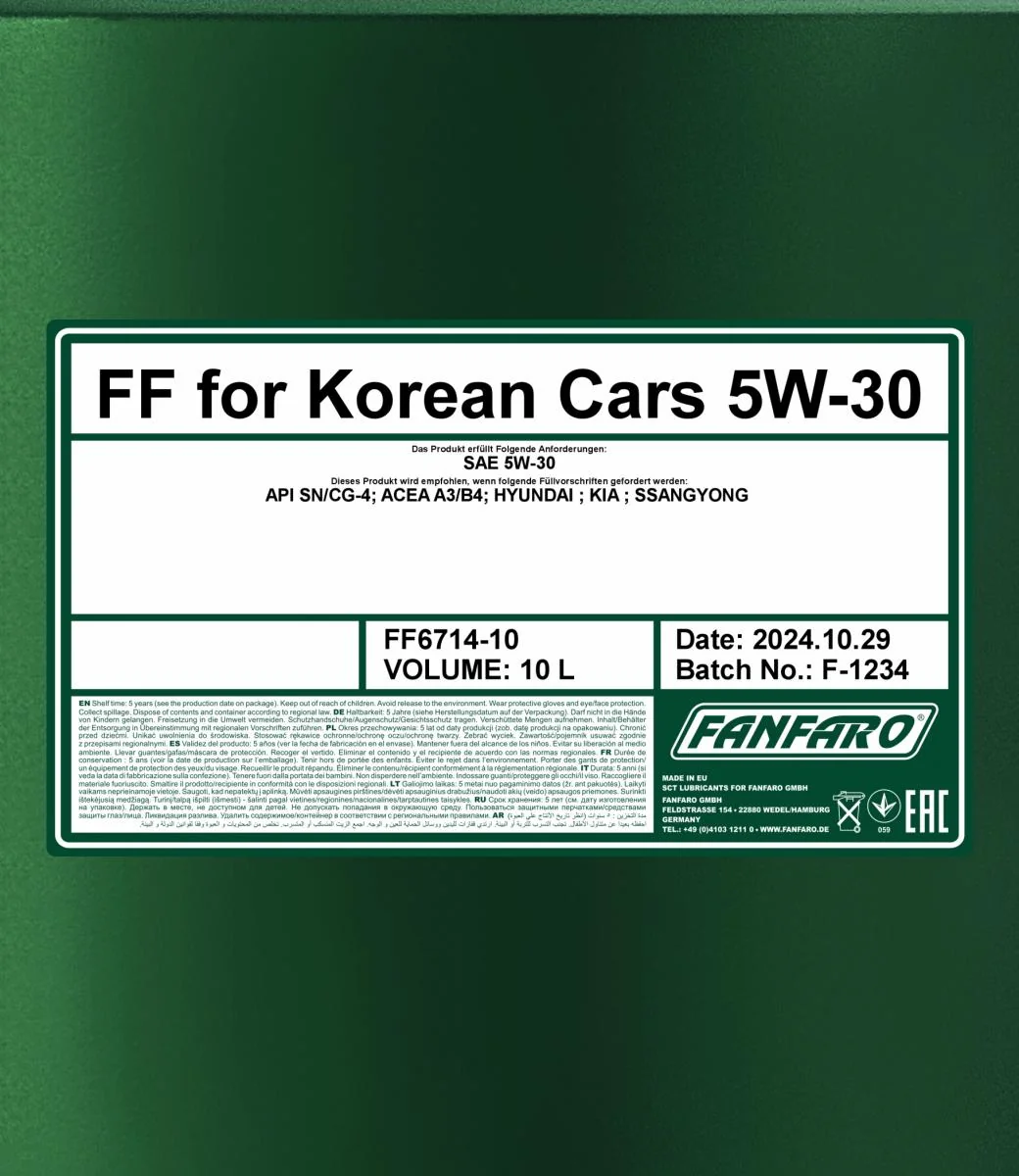 FANFARO - FF671410 - For Korean Cars 5W-30 10L