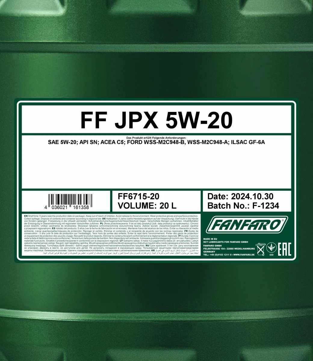 FANFARO - FF671520 - JPX 5W-20 20L
