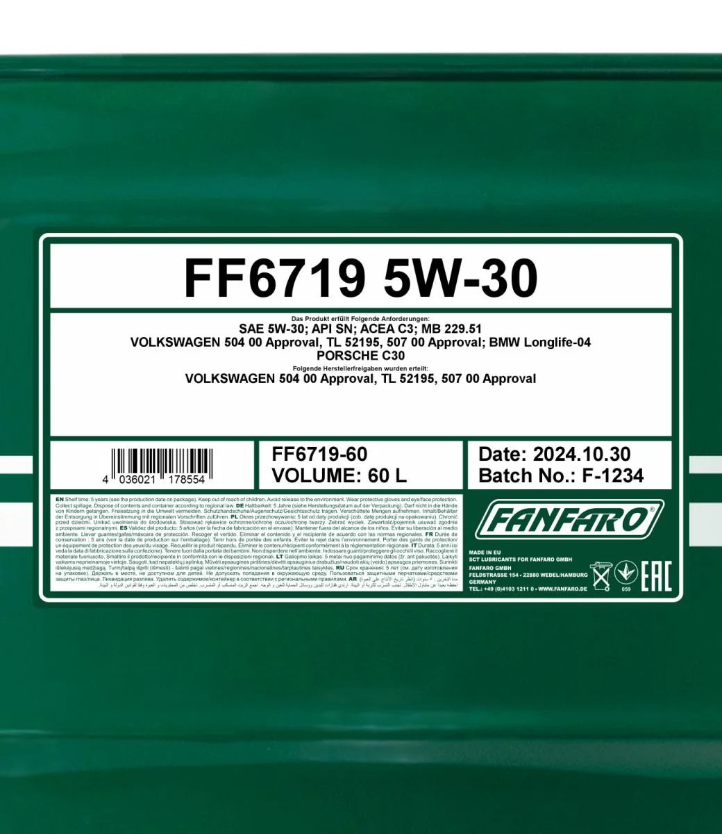 FANFARO - FF671960 - 6719 SAE 5W-30 60L