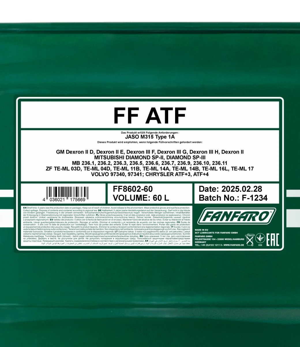 FANFARO - FF860260 - ATF Universal Full Synthetic 60L