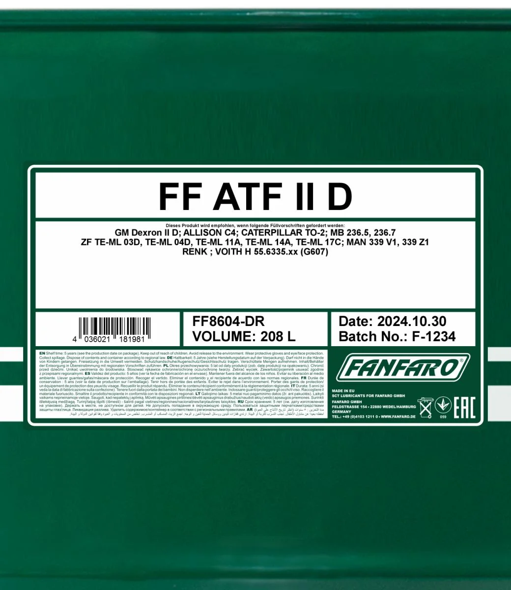 FANFARO - FF8604DR - ATF II D 208L