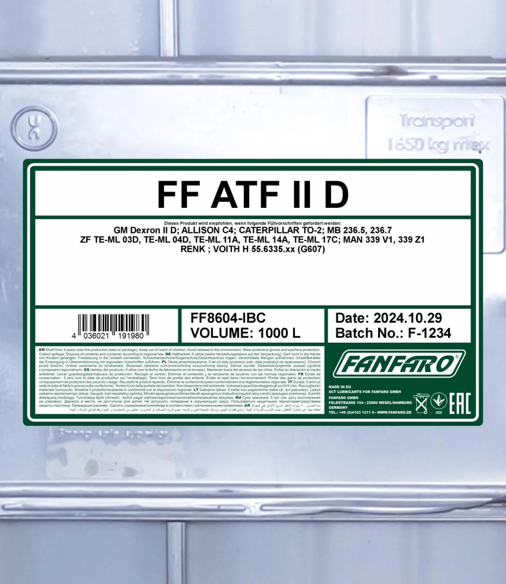 FANFARO - FF8604IBC - ATF II D 1000L