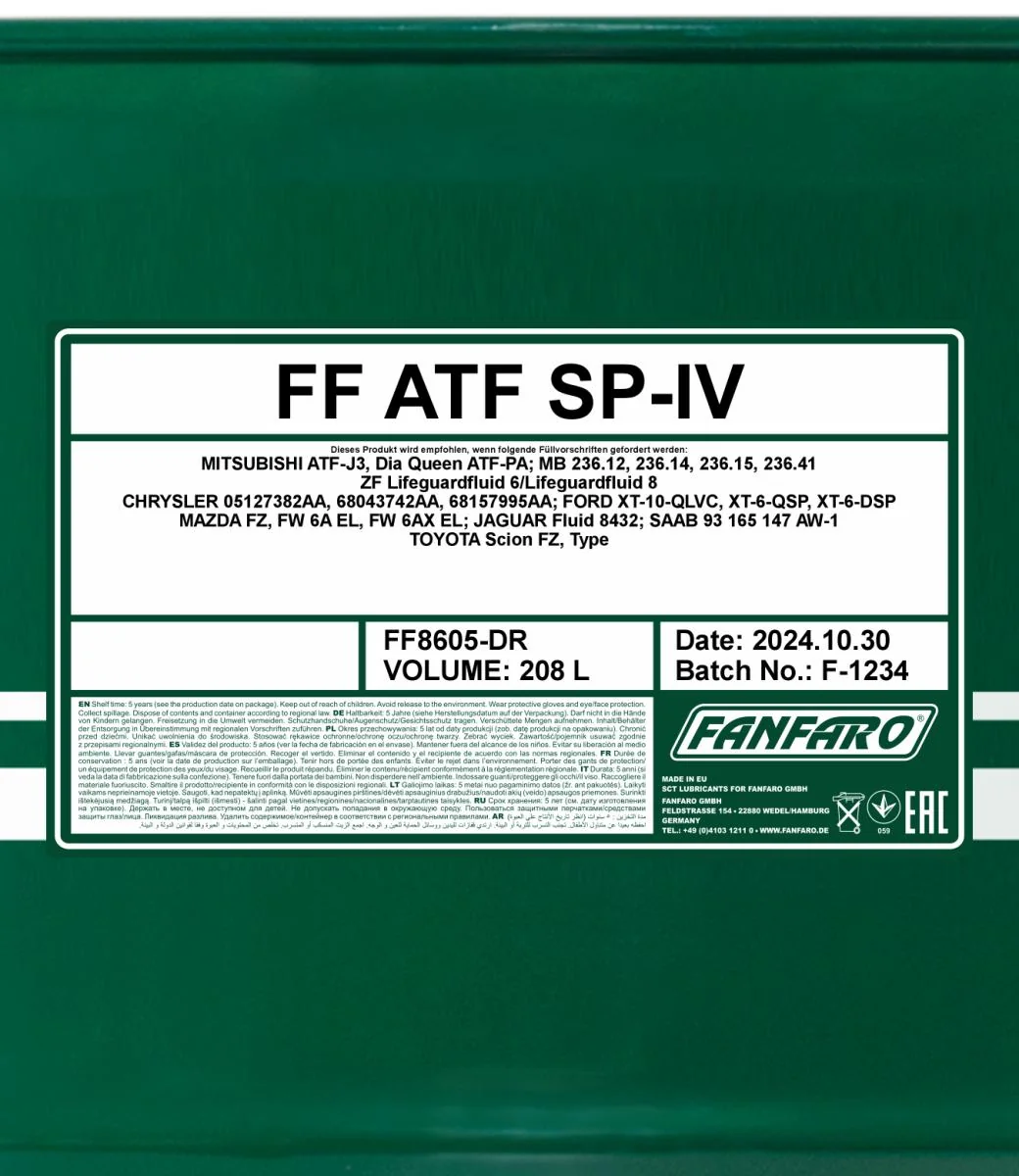 FANFARO - FF8605DR - ATF SP-IV 208L