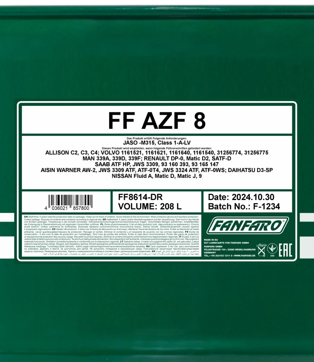 FANFARO - FF8614DR - AZF 8 208L
