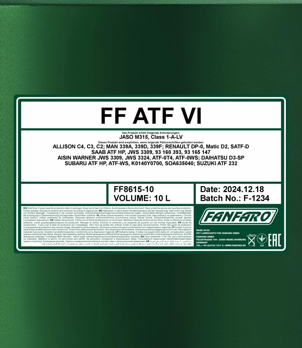 FANFARO - FF861510 - ATF VI 10L